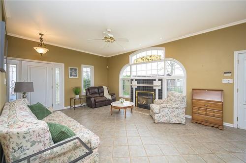 3142 Jerseyville Road W, Ancaster, ON - Indoor Photo Showing Living Room With Fireplace