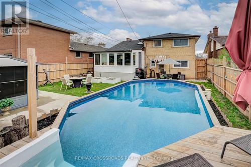 193 Tuxedo Ave S, Hamilton, ON - Outdoor With Above Ground Pool With Backyard With Exterior