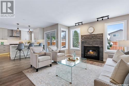610 Costigan Way, Saskatoon, SK - Indoor Photo Showing Living Room With Fireplace