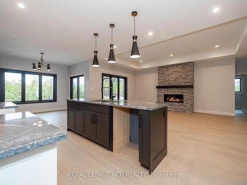 195 Boyd Lake Rd, West Grey, ON - Indoor Photo Showing Kitchen With Fireplace