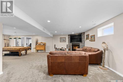23 Dawn Road, Moose Jaw Rm No. 161, SK - Indoor With Fireplace
