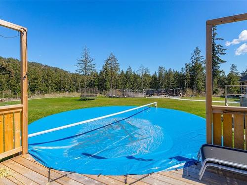 847 Whittaker Rd, Malahat, BC - Outdoor With Above Ground Pool With Deck Patio Veranda With Backyard