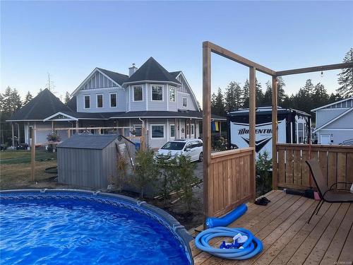 847 Whittaker Rd, Malahat, BC - Outdoor With Above Ground Pool With Deck Patio Veranda