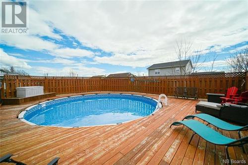 10 Emma Court, Fredericton, NB - Outdoor With Above Ground Pool With Deck Patio Veranda