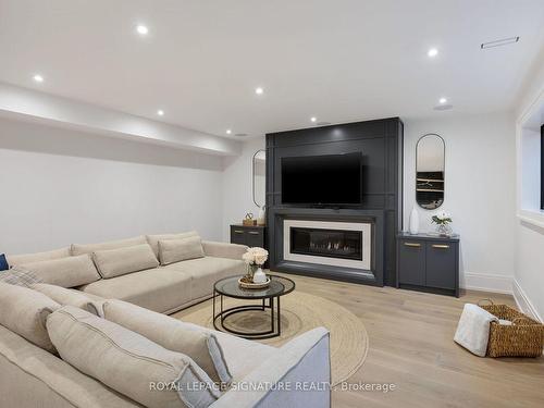 45 Smithwood Dr, Toronto, ON - Indoor Photo Showing Living Room With Fireplace