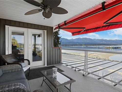 180 Crome Point Rd, Bowser, BC - Outdoor With Body Of Water With Deck Patio Veranda With Exterior