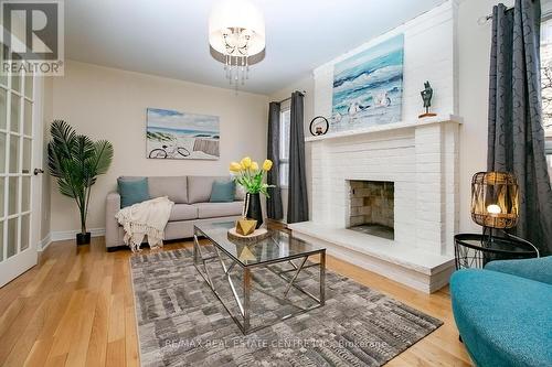 20 Kesteven Crescent, Brampton, ON - Indoor Photo Showing Living Room With Fireplace
