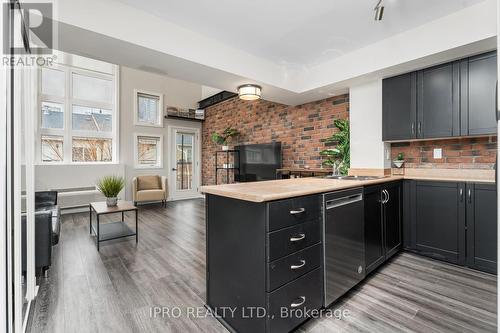 #308 -21 Earl St, Toronto, ON - Indoor Photo Showing Kitchen With Fireplace With Double Sink