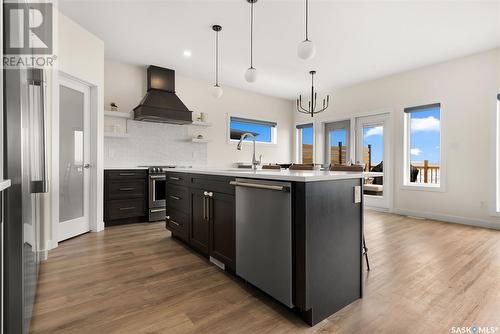 114 Vestor Drive, Pilot Butte, SK - Indoor Photo Showing Kitchen With Stainless Steel Kitchen With Upgraded Kitchen