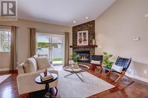 423 Sand Point Court, Windsor, ON - Indoor Photo Showing Living Room With Fireplace