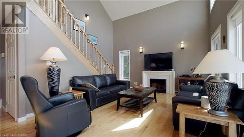 143 Simpson Avenue, Tobermory, ON - Indoor Photo Showing Living Room With Fireplace