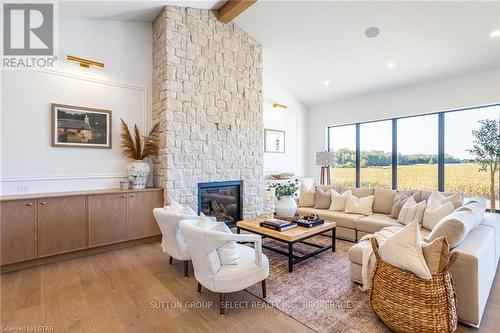 22679 Troops Road, Strathroy-Caradoc, ON - Indoor Photo Showing Living Room With Fireplace