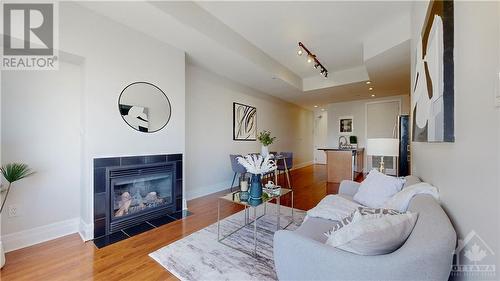 950 Marguerite Avenue Unit#306, Ottawa, ON - Indoor Photo Showing Living Room With Fireplace