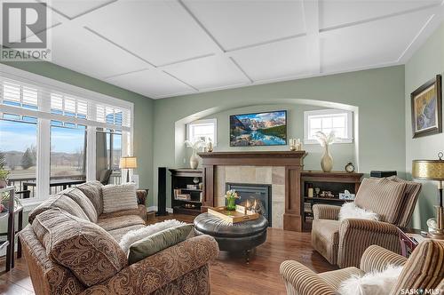 4824 Mccombie Crescent, Regina, SK - Indoor Photo Showing Living Room With Fireplace