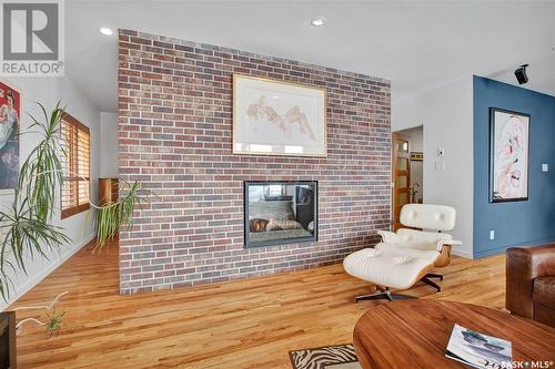 502 Sturgeon Drive, Saskatoon, SK - Indoor Photo Showing Living Room With Fireplace
