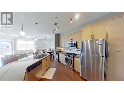 5003 Oleander Drive Unit# 203, Osoyoos, BC - Indoor Photo Showing Kitchen With Stainless Steel Kitchen With Double Sink With Upgraded Kitchen