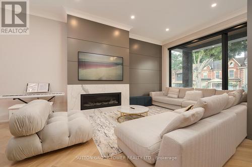 169 Strachan Avenue, Toronto, ON - Indoor Photo Showing Living Room With Fireplace