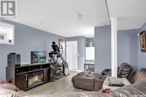153 Halifax Street, Regina, SK - Indoor Photo Showing Living Room With Fireplace