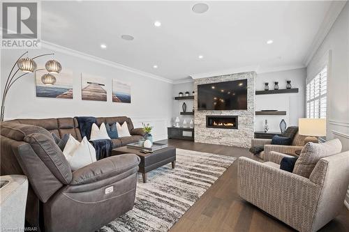 51 Fall Harvest Drive, Kitchener, ON - Indoor Photo Showing Living Room With Fireplace