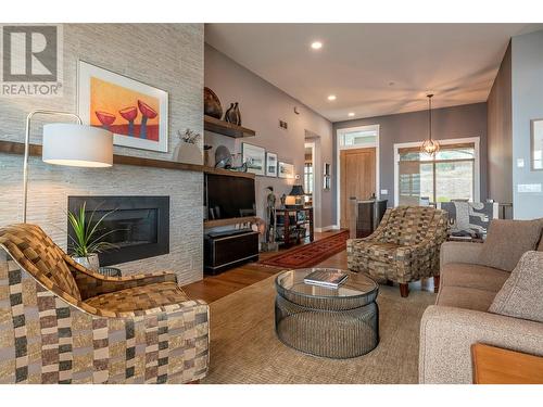 9000 Tavistock Road, Vernon, BC - Indoor Photo Showing Living Room With Fireplace