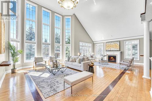 37 Classic Dr, Brampton, ON - Indoor Photo Showing Living Room With Fireplace