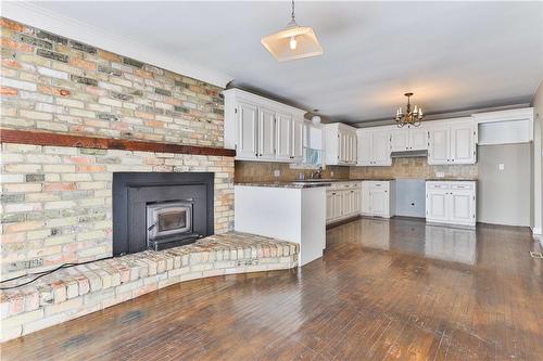 433 Middletown Road, Flamborough, ON - Indoor Photo Showing Kitchen With Fireplace