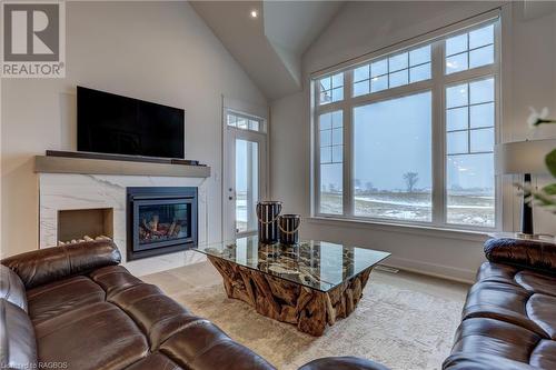 258 Ironwood Way, Kemble, ON - Indoor Photo Showing Living Room With Fireplace