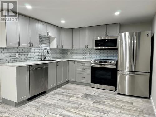 389 Charette Avenue, Chelmsford, ON - Indoor Photo Showing Kitchen With Stainless Steel Kitchen With Upgraded Kitchen