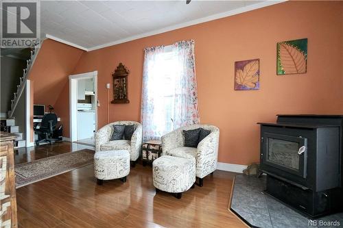 36 Spring Street, Milltown, NB - Indoor Photo Showing Living Room With Fireplace