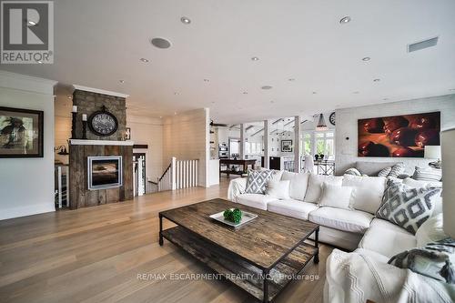 4028 Millar Cres, Burlington, ON - Indoor Photo Showing Living Room With Fireplace
