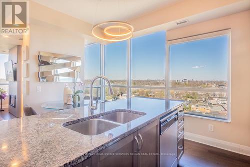 #1106 -1 Hurontario St, Mississauga, ON - Indoor Photo Showing Kitchen With Double Sink