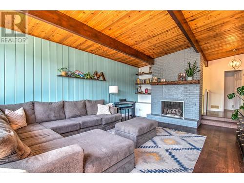 7327 Tronson Road, Vernon, BC - Indoor Photo Showing Living Room With Fireplace