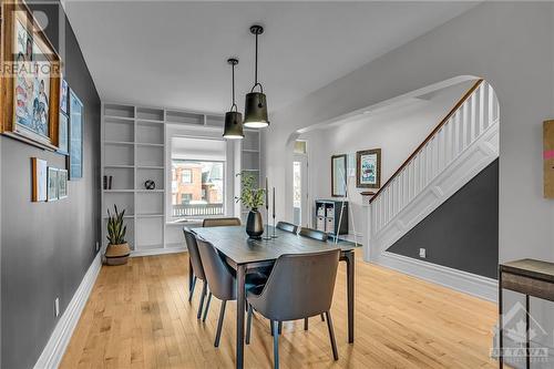 Large dining room with built ins around a picture window. - 163 Irving Avenue, Ottawa, ON - Indoor Photo Showing Dining Room