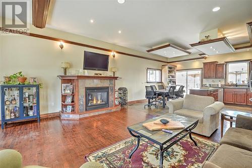 1472 Everts Avenue, Windsor, ON - Indoor Photo Showing Living Room With Fireplace