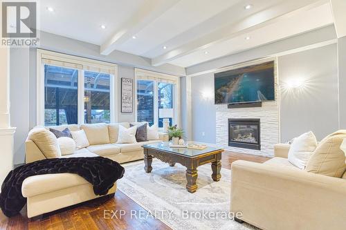 70 Watercrest Dr, Hamilton, ON - Indoor Photo Showing Living Room With Fireplace