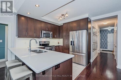#805 -150 Wellington St E, Guelph, ON - Indoor Photo Showing Kitchen With Stainless Steel Kitchen With Double Sink