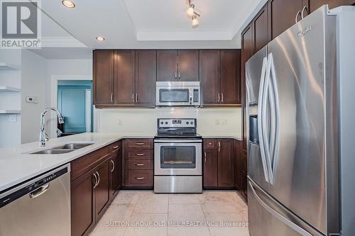 #805 -150 Wellington St E, Guelph, ON - Indoor Photo Showing Kitchen With Stainless Steel Kitchen With Double Sink With Upgraded Kitchen
