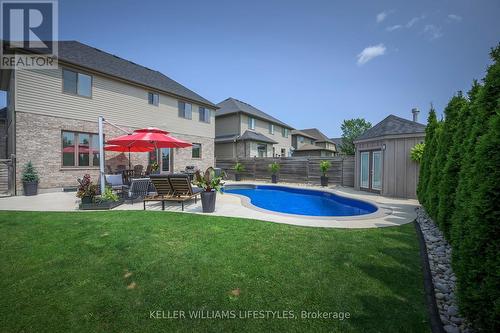 6595 Upper Canada Crossing, London, ON - Outdoor With In Ground Pool With Deck Patio Veranda With Backyard With Exterior