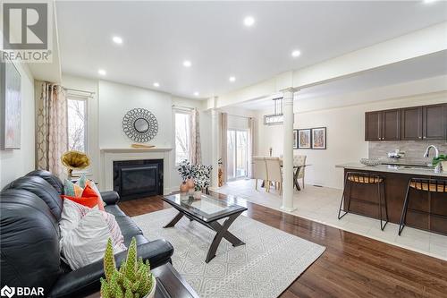 13 Isaac Devins Boulevard, Toronto, ON - Indoor Photo Showing Living Room With Fireplace