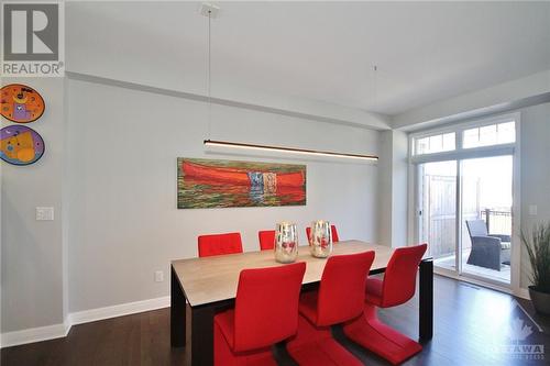 Dining Room with Hardwood Floors and Walk-Out Deck - 338 Kilspindie Ridge, Ottawa, ON - Indoor