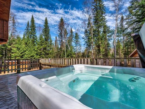 Hot tub - 1061 Ch. De La Sauvagine, Mont-Blanc, QC - Outdoor With Backyard