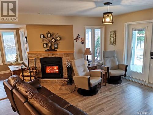 1684 Baisley Road, Saint-Jacques, NB - Indoor Photo Showing Living Room With Fireplace