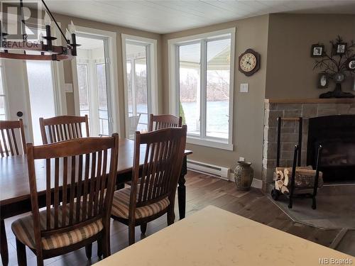 1684 Baisley Road, Saint-Jacques, NB - Indoor Photo Showing Dining Room With Fireplace