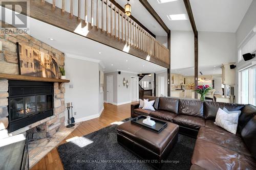 8 Coates Hill Court, Caledon, ON - Indoor Photo Showing Living Room With Fireplace