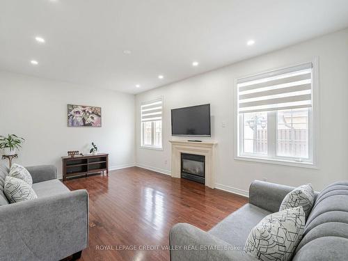 1 White Elm Way, Brampton, ON - Indoor Photo Showing Living Room With Fireplace