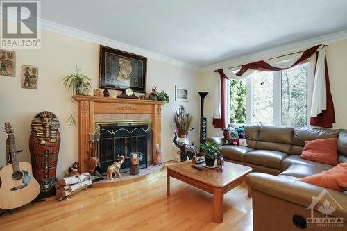 1505 Forest Valley Drive, Ottawa, ON - Indoor Photo Showing Living Room With Fireplace
