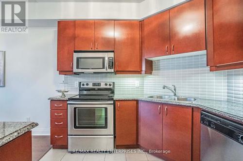 201 - 1 Hurontario Street, Mississauga, ON - Indoor Photo Showing Kitchen With Double Sink