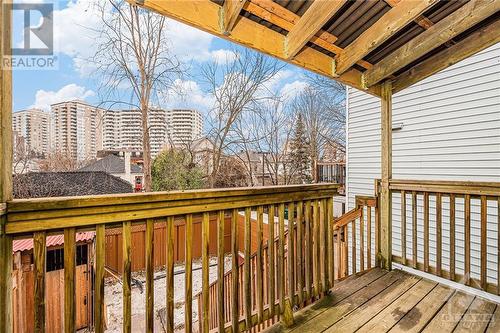 Balcony and stairs to private backyard off primary bedroom - Townhome - 60-62 Barrette Street, Ottawa, ON - Outdoor With Deck Patio Veranda With Exterior