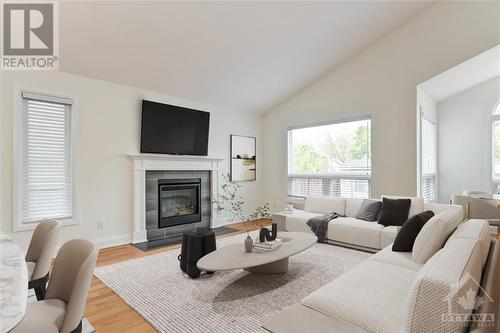 Virtually Staged - 186 Redpath Drive, Ottawa, ON - Indoor Photo Showing Living Room With Fireplace