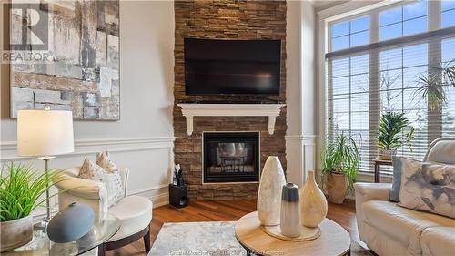 213 Timberline, Moncton, NB - Indoor Photo Showing Living Room With Fireplace